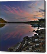 Sunset At Tunstall Reservoir County Durham Canvas Print