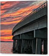 Sunset At Virginia Dare Memorial Bridge 4854 Canvas Print