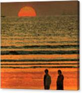Sunset Beach Stroll Canvas Print