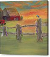 Sunset Farm Canvas Print