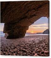 Sunset Grotto On Praia Do Beliche Canvas Print