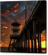Sunset Huntington Beach Pier Canvas Print