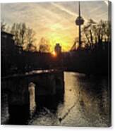 Sunset In Cologne Canvas Print