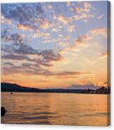 Sunset In Lake Sammamish Canvas Print