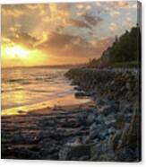 Sunset In The Coast Canvas Print