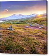 Sunset In Tundra Canvas Print