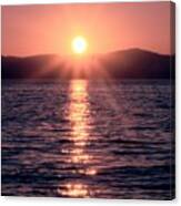 Sunset Lake Verticle Canvas Print