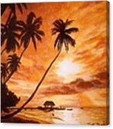 Sunset On Paradise Cove Canvas Print