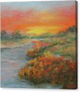 Sunset On The Marsh Canvas Print