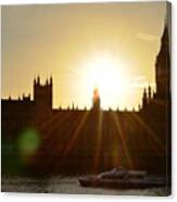 Sunset On The Palace Of Westminster Canvas Print