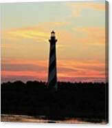 Sunset Over Cape Hatteras Light Canvas Print
