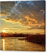 Sunset Over Marsh Canvas Print