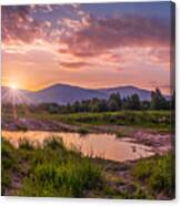 Sunrise Over The Little Beskids Canvas Print