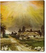 Sunset Over The Village Canvas Print