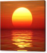 Sunset Over Tranqual Water Canvas Print