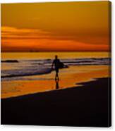 Sunset Surfer Canvas Print