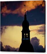 Sunset View In Old Town Riga Canvas Print