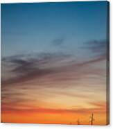 Sunset With Moon Sliver Canvas Print