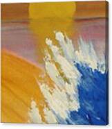 Surf At Sunset Canvas Print