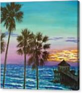 Surf City Sunset Canvas Print