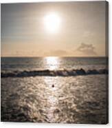 Surfer At Sunset - Los Angeles, United States - Color Street Photography Canvas Print