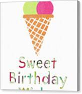 Sweet Birthday Wishes- Art By Linda Woods Canvas Print
