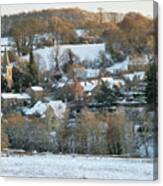 Swerford Village In The Winter Snow Canvas Print