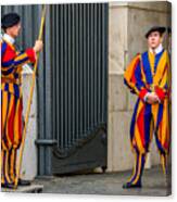 Swiss Guard St Peter's Basilica In Rome Canvas Print