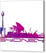 Sydney Skyline Purple Canvas Print