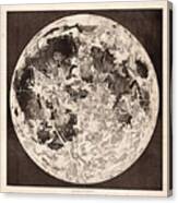 Telescopic Appearance Of The Moon - Lunar Map - Antique Map - Engraving - Historical Map Canvas Print