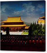 Temple Candles Canvas Print