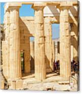 Temple Of Athena And Nike In Acropolis Hill In Athens Canvas Print