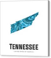Tennessee Map Art Abstract In Blue Canvas Print