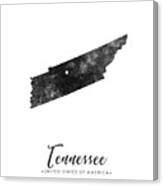 Tennessee State Map Art - Grunge Silhouette Canvas Print