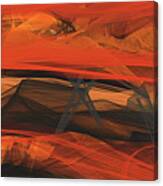 Terracotta Orange Modern Abstract Art Canvas Print