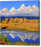 Teton Peaks Reflections Canvas Print