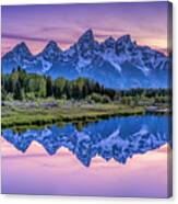 Sunset Teton Reflection Canvas Print