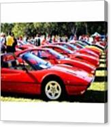 That's A Lot Of Red! Ferraris Galore Canvas Print