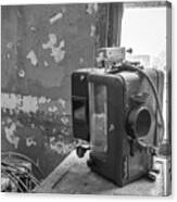 The Abandoned Projector Bw Canvas Print