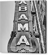 The Alabama Theater In Black And White Canvas Print