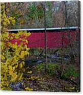 The Autumn Season At Thomas Mill Covered Bridge Canvas Print