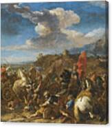 The Battle Of Issus. Alexander The Great's Army Defeats Darius And The Persians Canvas Print