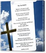 The Beatitudes And Cross Canvas Print