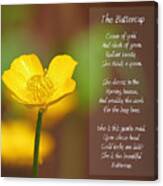 The Beautiful Buttercup Poem Canvas Print