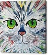 The Cat Got In My Paint Canvas Print