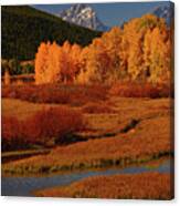 The Cathedral Group From North Of Oxbow Bend Canvas Print