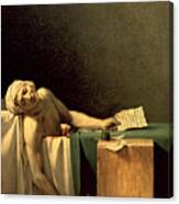 The Death Of Marat By Jacques Louis David Canvas Print