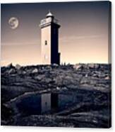 The Full Worm Moon  Over Keflavik, Iceland Canvas Print