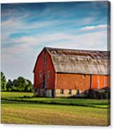 The Glow On The Barn Canvas Print