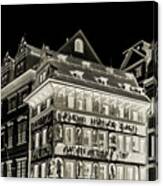 The House At The Minute With Graffiti. Black Canvas Print